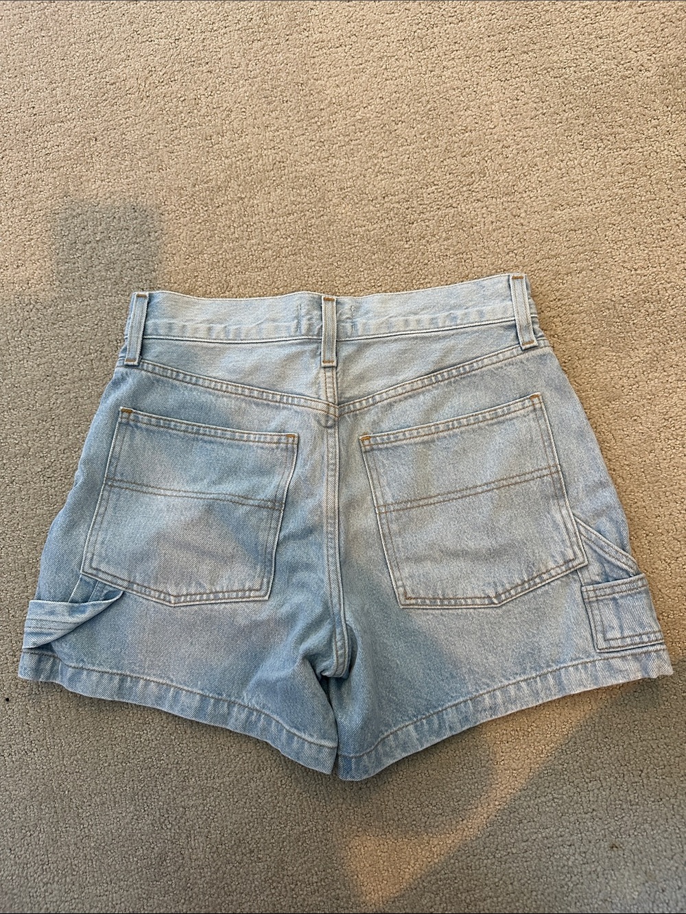 Agolde Light Blue High-Rise Denim Shorts - Picture 3 of 4